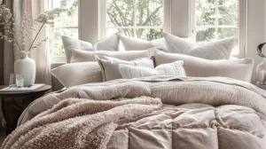 chambre scandinave lit deux couettes