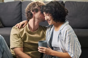 couple talking softly