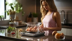 femme balance cuisine