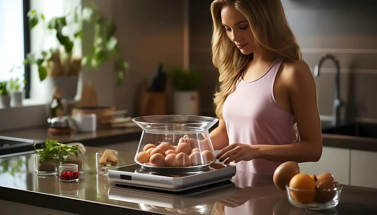 femme balance cuisine