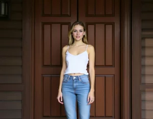 woman no bra outfit