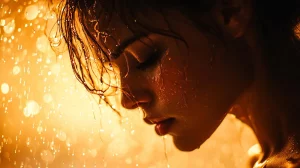 femme qui pleure, lumière douce
